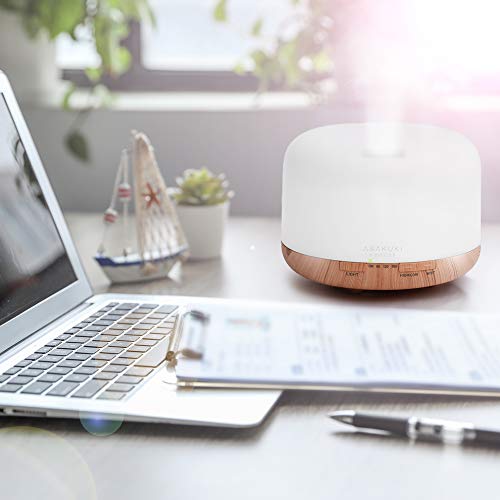 ASAKUKI Smart Wi-Fi Essential Oil Diffuser, App and Voice Control Compatible with Alexa, 500ml Aromatherapy Humidifier for Relaxing Atmosphere in Home Office Bedroom Gold