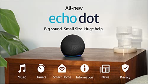 Amazon Echo Dot (newest model), Vibrant sounding Alexa speaker, Great for bedrooms, dining rooms and offices, Glacier White