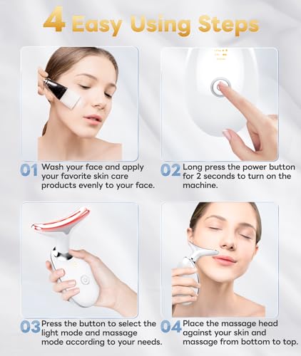 7 Color Light Based Multifunctional Facial Massager, Face Massager Tool for Skin Care at Home, Glossy White