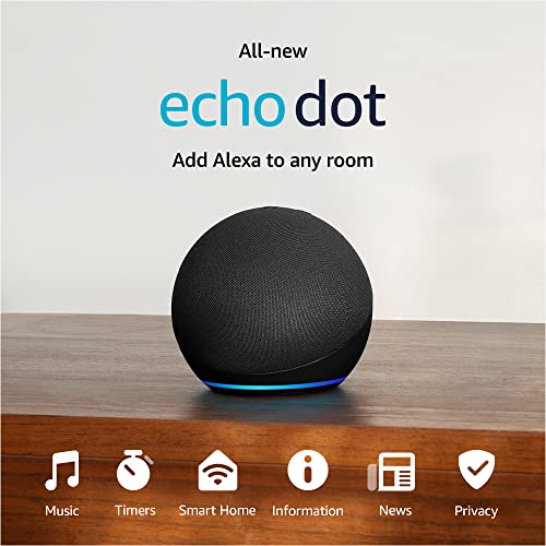 Amazon Echo Dot (newest model), Vibrant sounding Alexa speaker, Great for bedrooms, dining rooms and offices, Glacier White