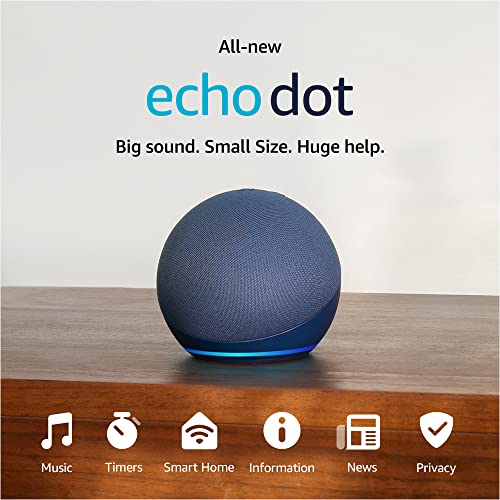 Amazon Echo Dot (newest model), Vibrant sounding Alexa speaker, Great for bedrooms, dining rooms and offices, Glacier White