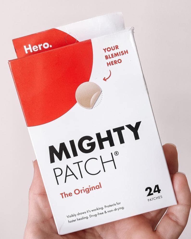 Mighty Patch™ Parche original de Hero Cosmetics – Hydrocolloid acne patch to cover pimples and blemishes on face and skin, suitable for vegans and not tested on animals (36 units)