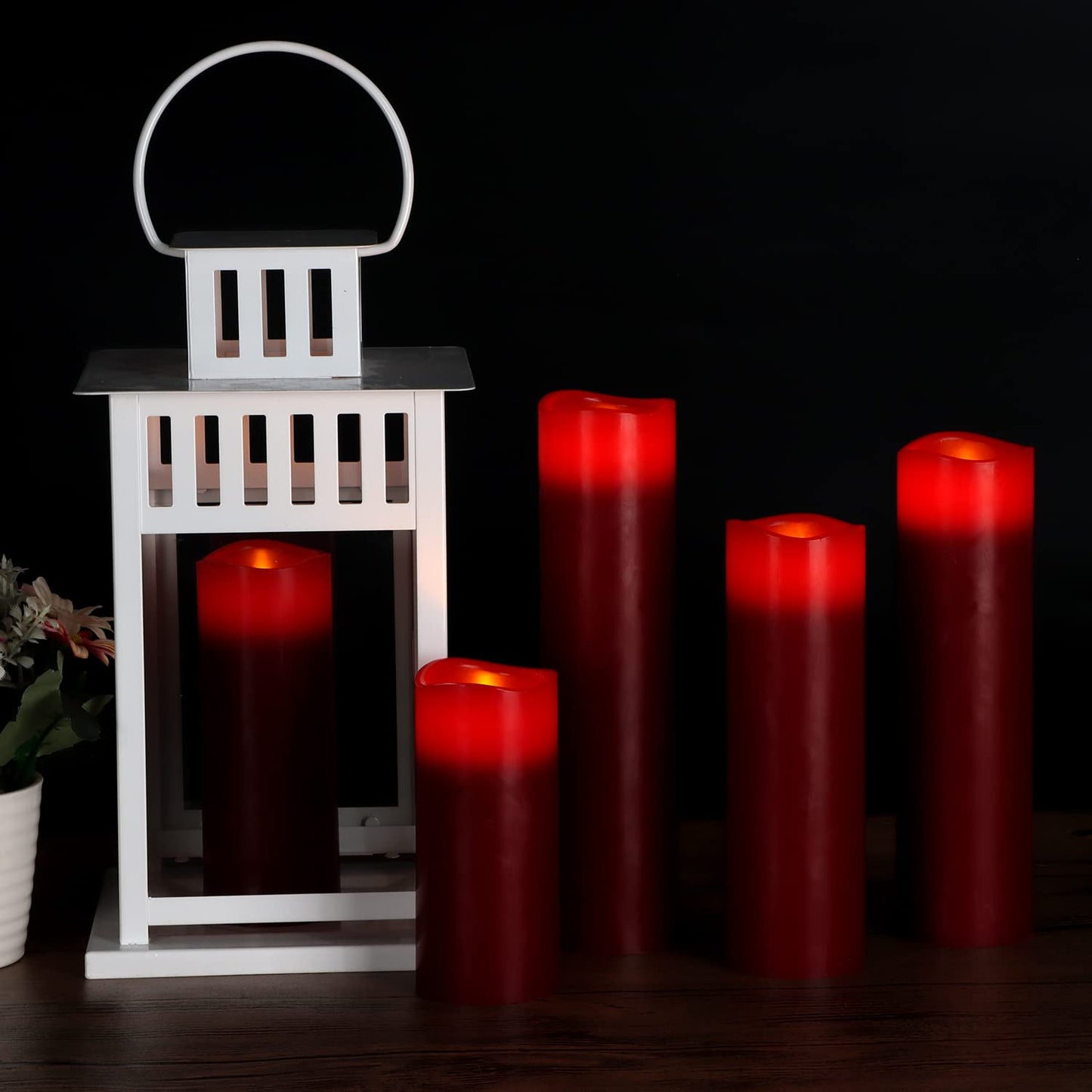 Vinkor Flameless Candles Battery Operated Candles Real Wax Pillar LED Candles with 10-Key Remote and Cycling 24 Hours Timer (Ivory 4" 5" 6" 7" 8" 9")