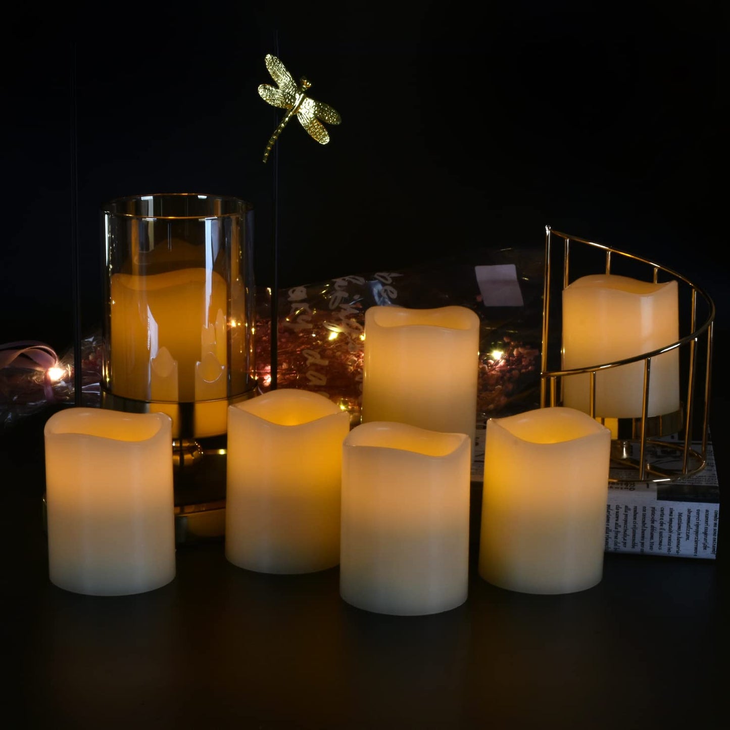 Vinkor Flameless Candles Battery Operated Candles Real Wax Pillar LED Candles with 10-Key Remote and Cycling 24 Hours Timer (Ivory 4" 5" 6" 7" 8" 9")