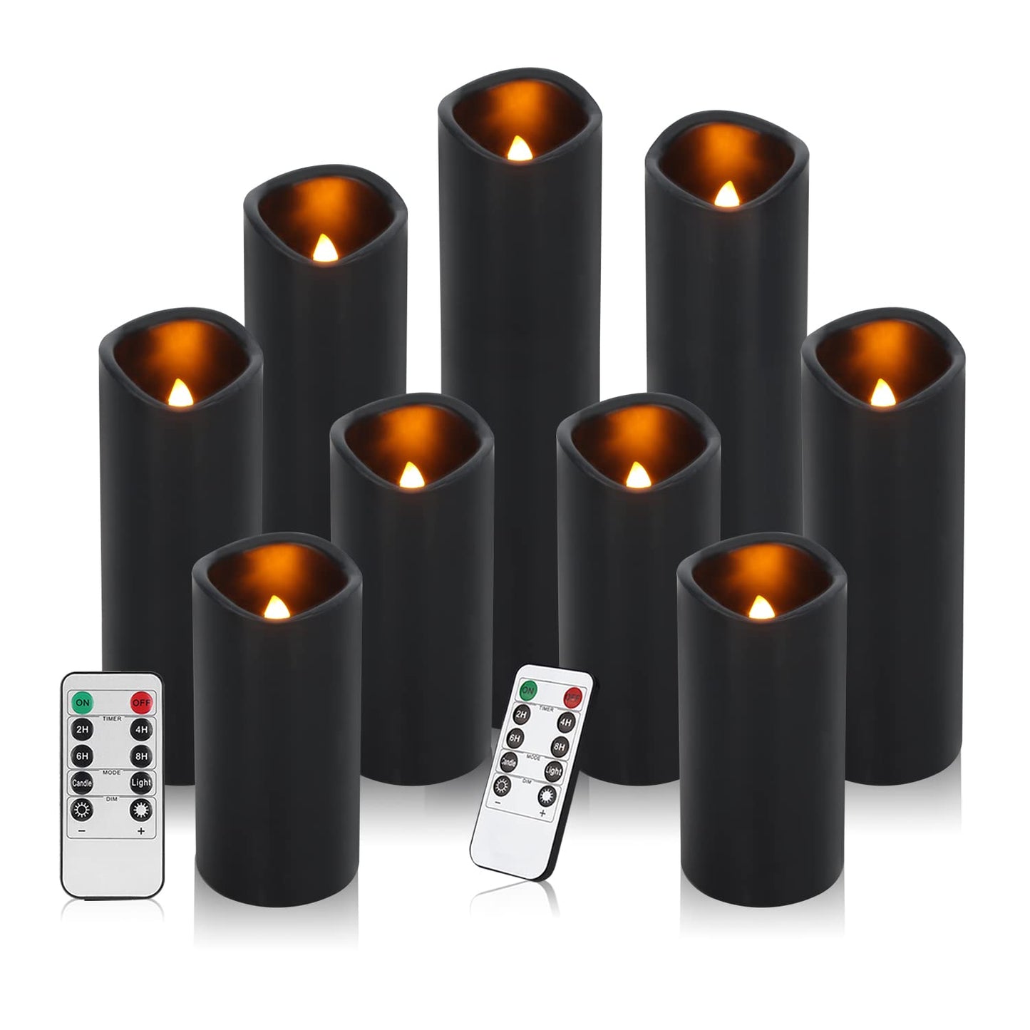 Vinkor Flameless Candles Battery Operated Candles Real Wax Pillar LED Candles with 10-Key Remote and Cycling 24 Hours Timer (Ivory 4" 5" 6" 7" 8" 9")