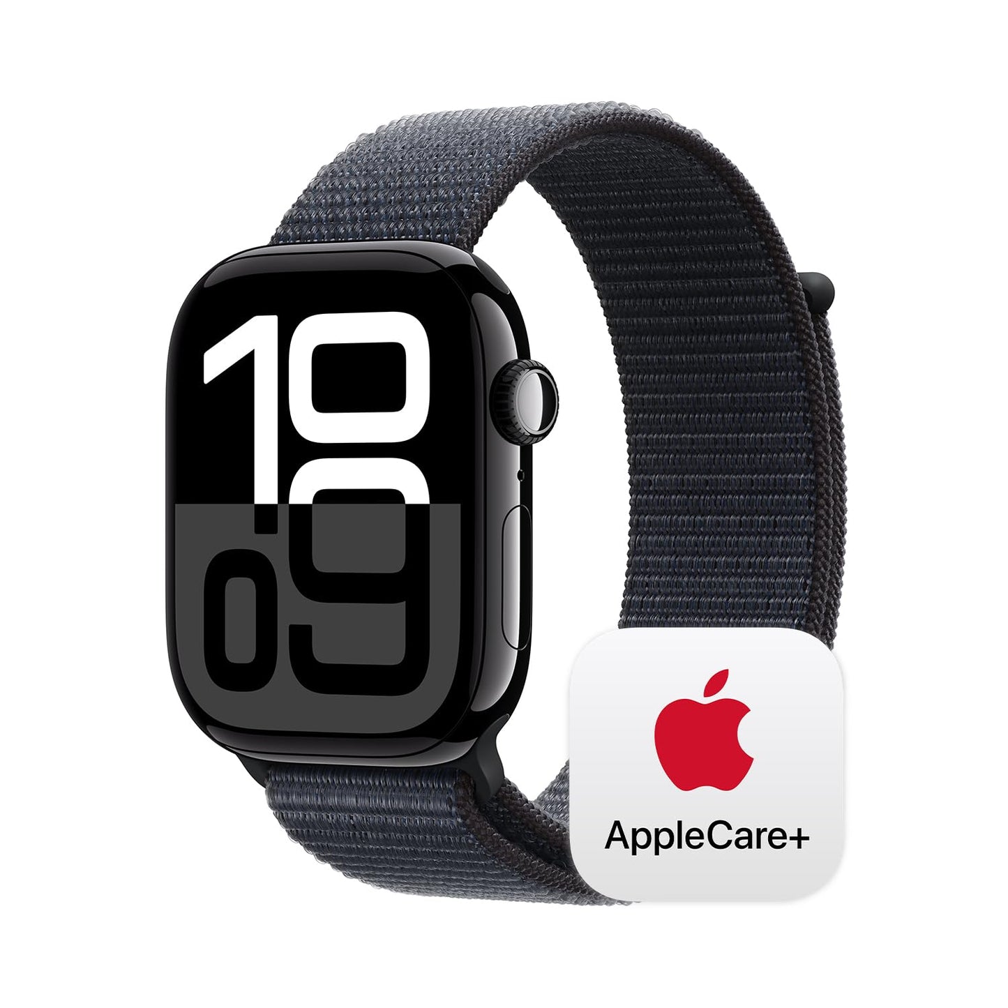 Apple Watch Series 10 [GPS 46mm case] Smartwatch with Jet Black Aluminium Case with Black Sport Band - M/L. Fitness Tracker, ECG App, Always-On Retina Display, Water Resistant