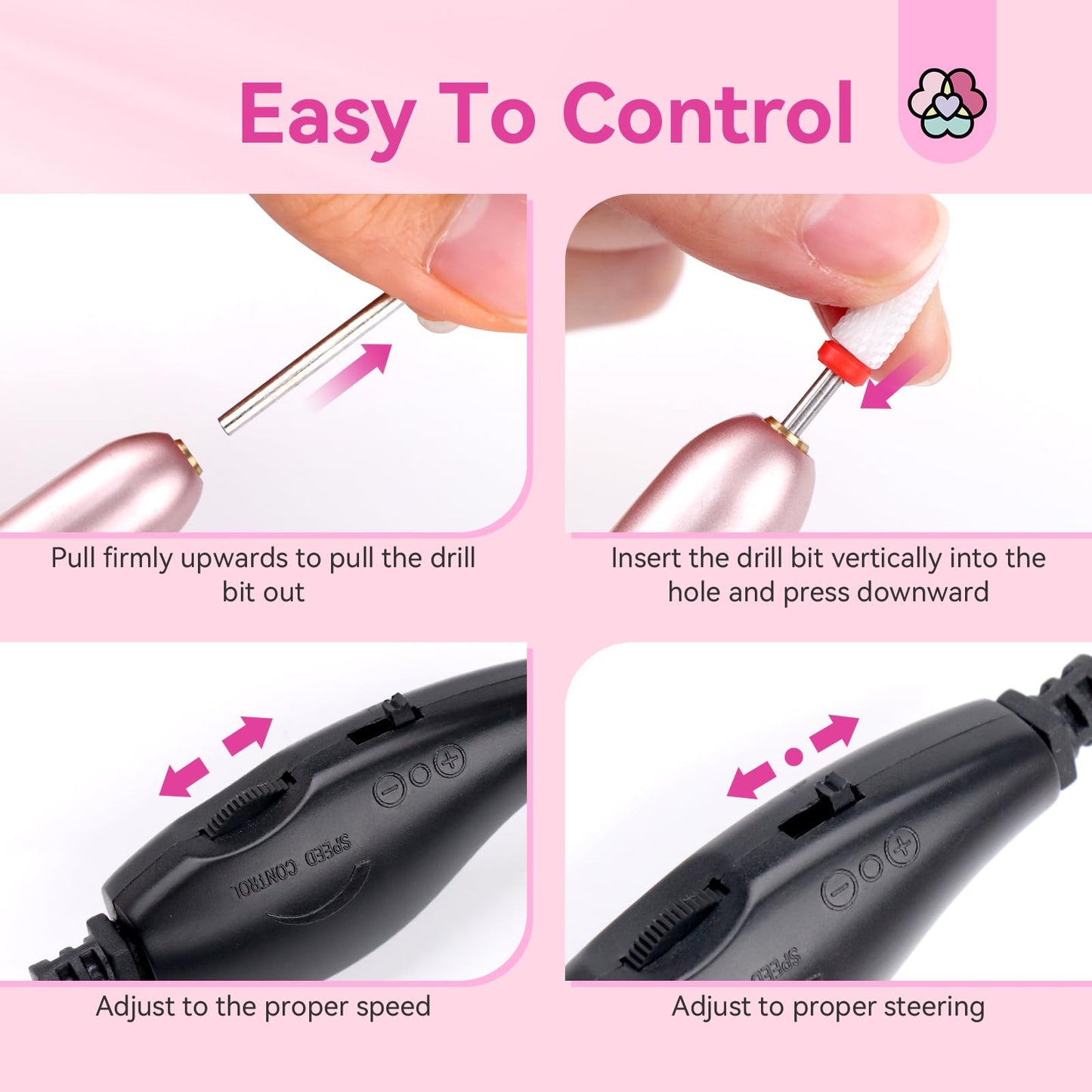 SAVILAND Electric Nail Drill - Electric Nail File Efile Nail Drill Professional Manicure with 6PCS Nail Drill Bits