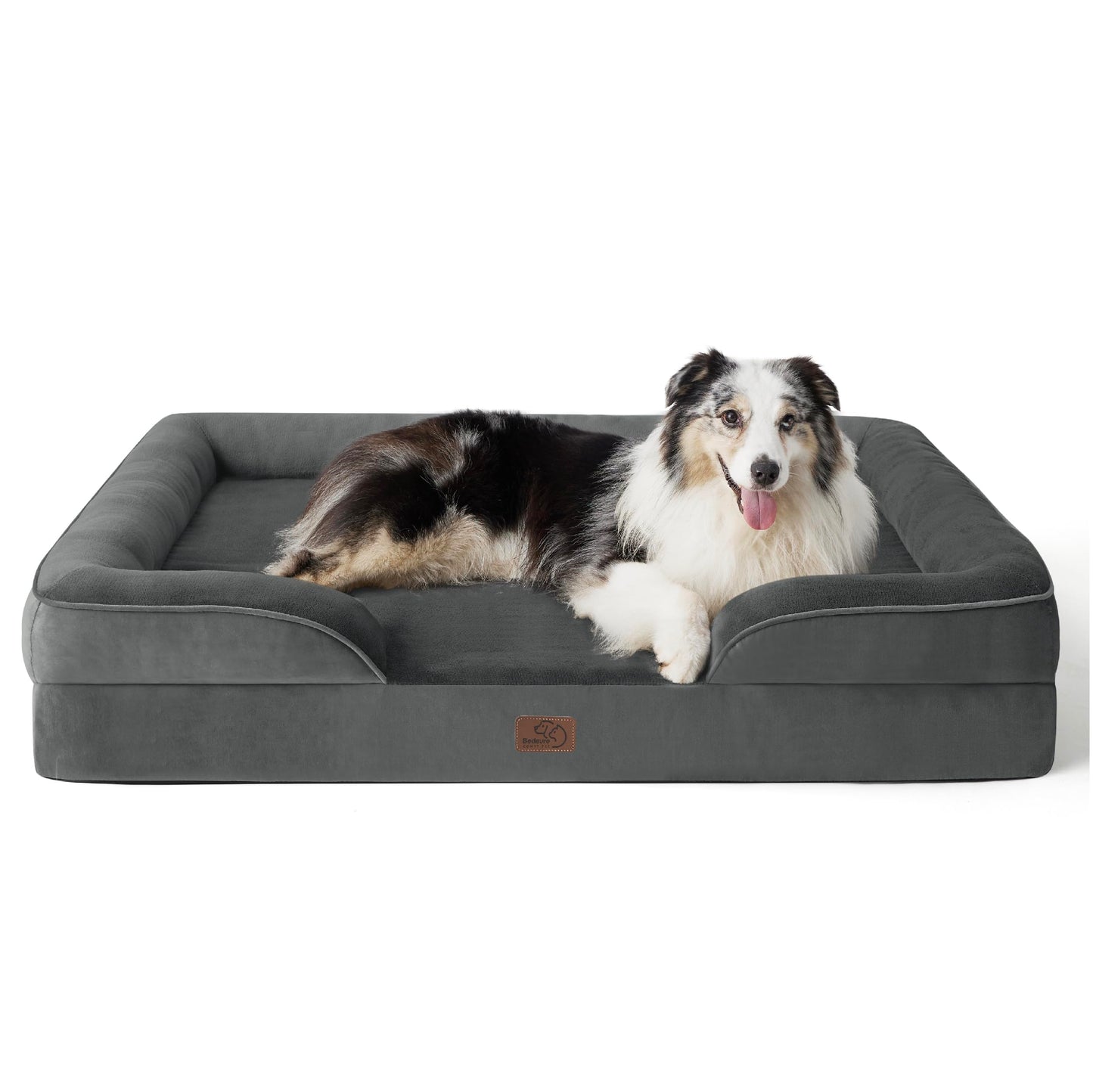 Bedsure Orthopedic Dog Bed for Extra Large Dogs - XL Washable Dog Sofa Beds Large, Supportive Foam Pet Couch Bed with Removable Washable Cover, Waterproof Lining and Nonskid Bottom, Grey