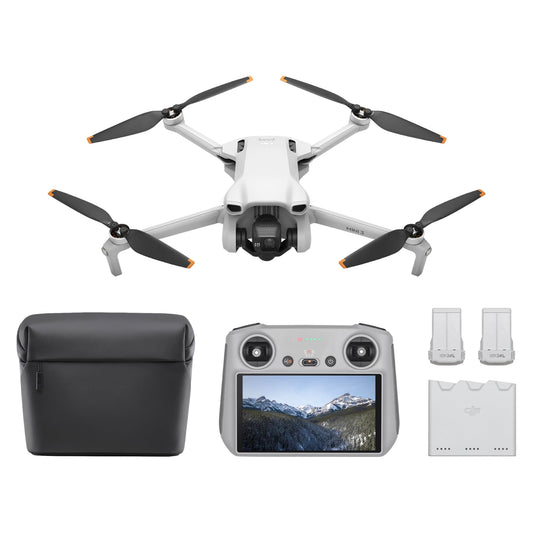 DJI Mini 3 Fly More Combo (DJI RC), Drones with Camera for Adults 4K, 3 Batteries for 114-min Flight Time, Vertical Shooting, 32800ft (10km) Video Transmission, Lightweight Mini Drone for Beginners