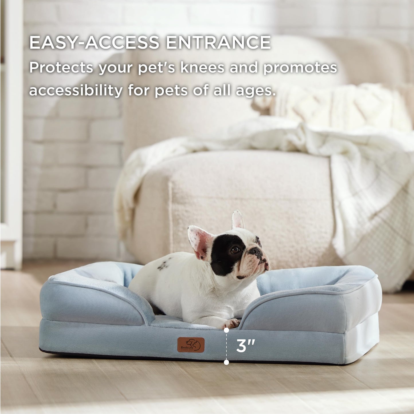 Bedsure Orthopedic Dog Bed for Extra Large Dogs - XL Washable Dog Sofa Beds Large, Supportive Foam Pet Couch Bed with Removable Washable Cover, Waterproof Lining and Nonskid Bottom, Grey