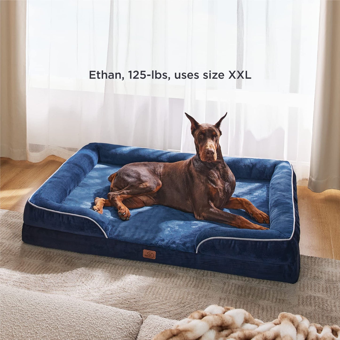 Bedsure Orthopedic Dog Bed for Extra Large Dogs - XL Washable Dog Sofa Beds Large, Supportive Foam Pet Couch Bed with Removable Washable Cover, Waterproof Lining and Nonskid Bottom, Grey