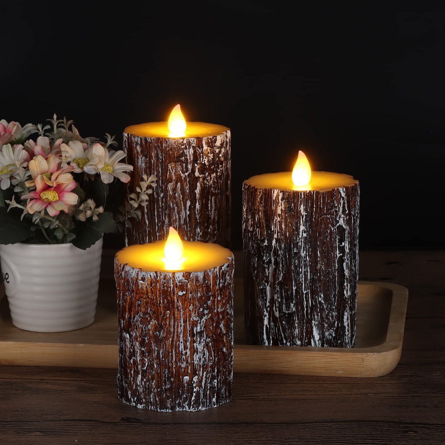 Vinkor Flameless Candles Battery Operated Candles Real Wax Pillar LED Candles with 10-Key Remote and Cycling 24 Hours Timer (Ivory 4" 5" 6" 7" 8" 9")